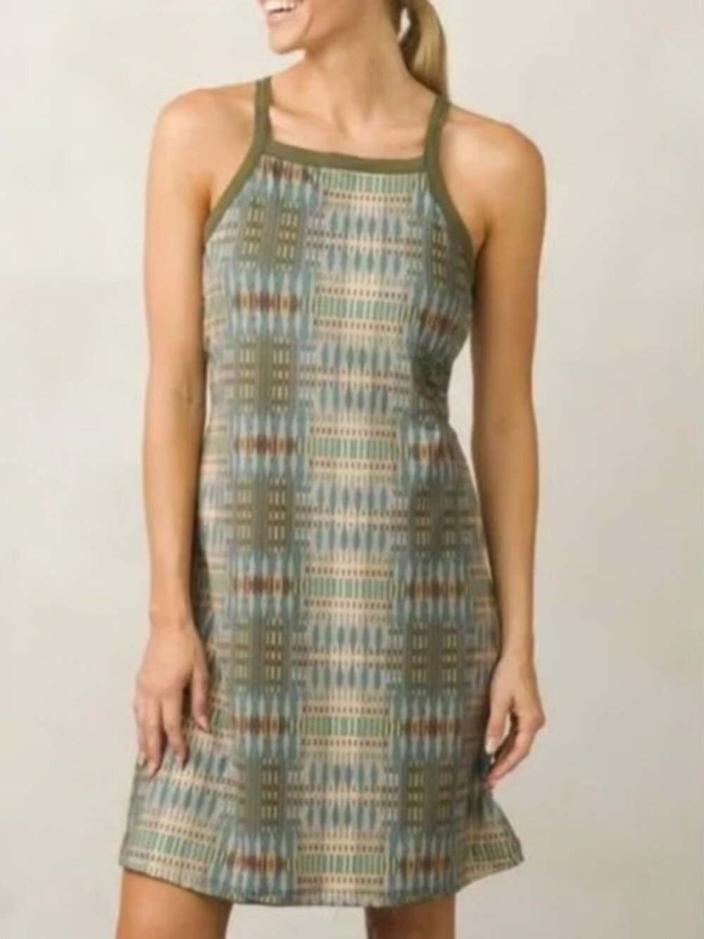 Prana Dress Size Lg Sleeveless Cargo Desert Geo Ardor Activewear Hiking Camping